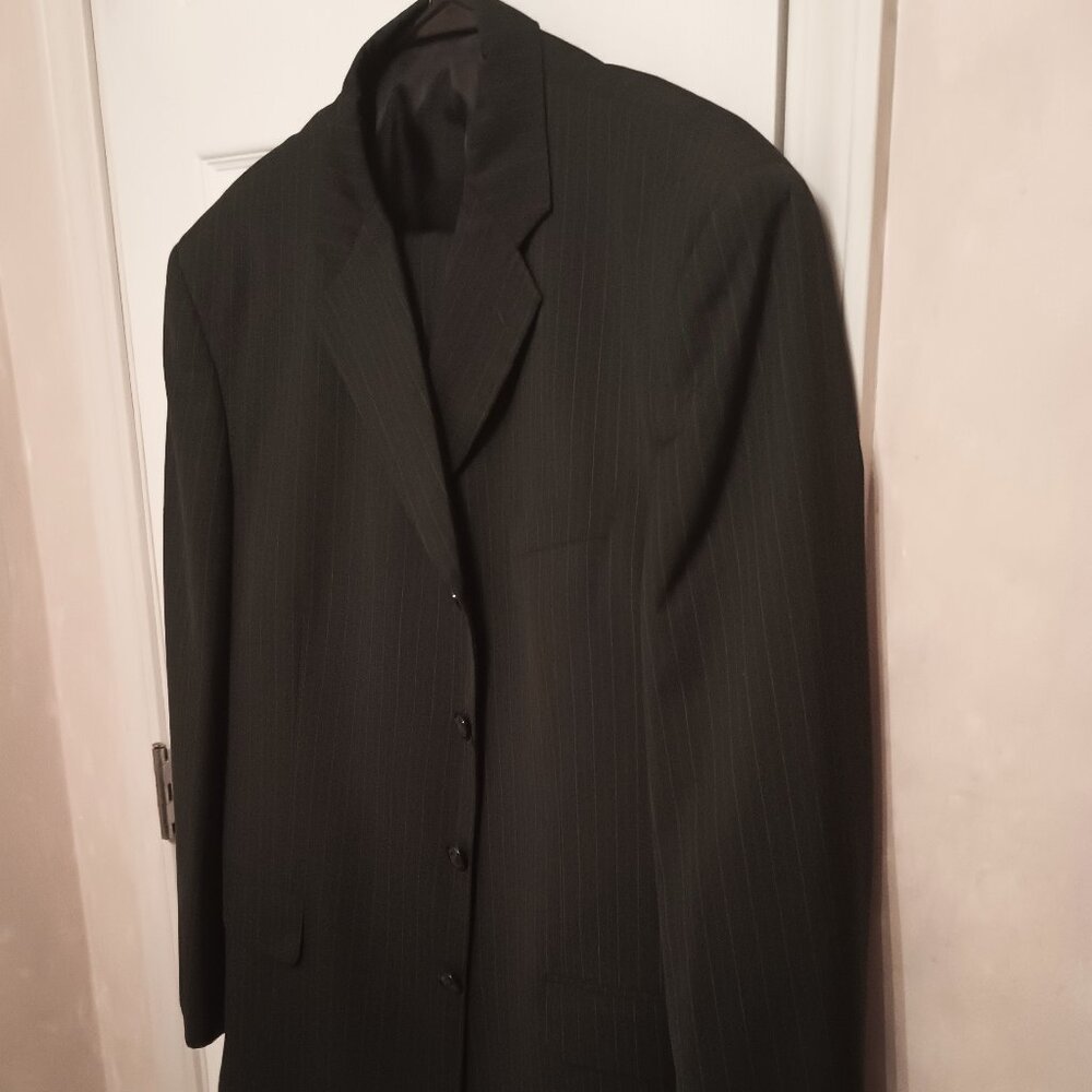 Lucelli Men 2 Piece Dark Gray Pinstripe Suit